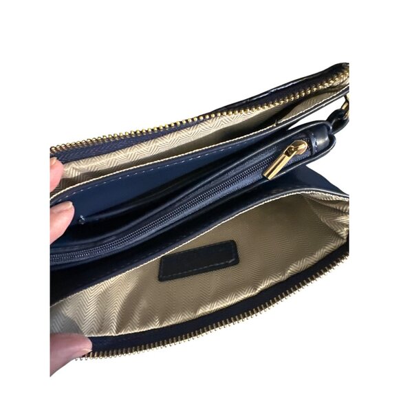 Jen & Co Quilted Navy Crossbody Purse With Adjustable Strap & Gold Hardware Comp - Picture 4 of 5